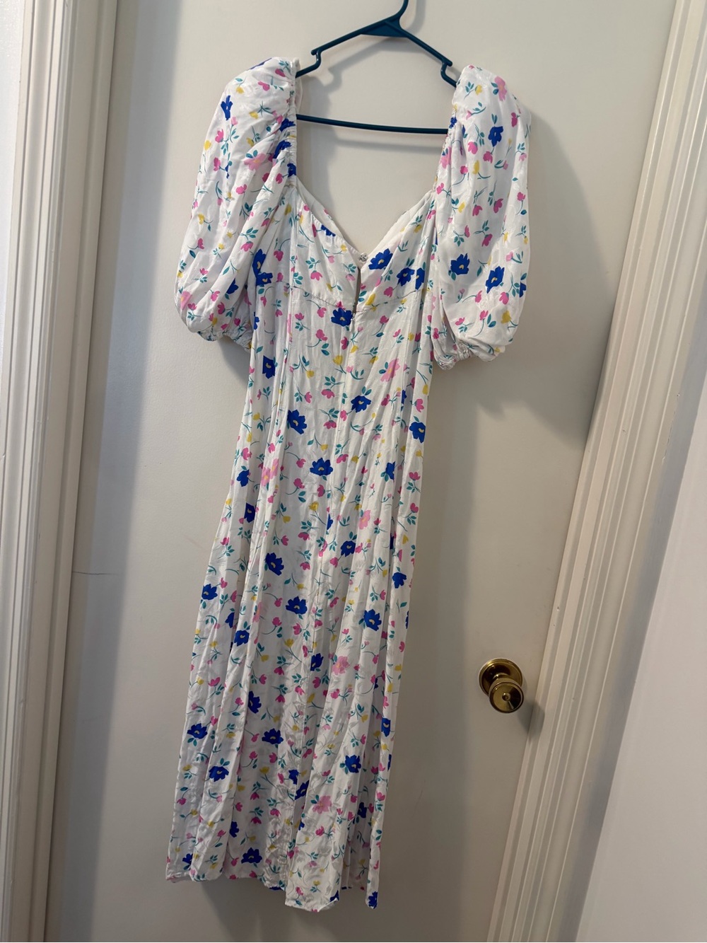 Revolve For Love & Lemons Lexy Cut Out Maxi Dress White Floral SZ M UGC - Picture 7 of 10